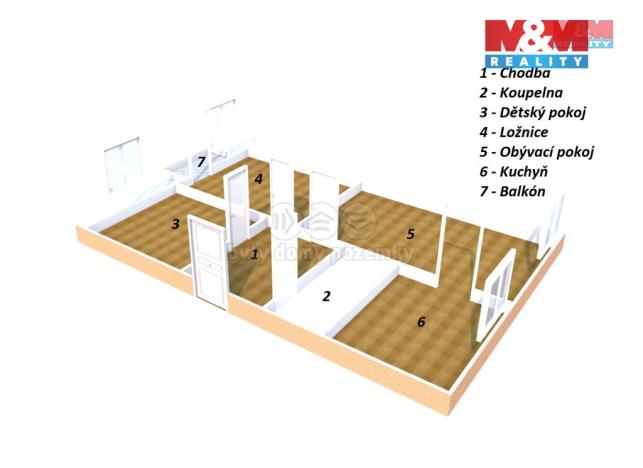Pronájem bytu 3+1, Radvanice, 78 m2