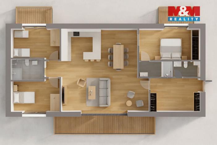 Prodej bytu 4+kk, Praha - Holyně, náměstí Pod lípou, 128 m2