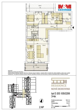 Prodej bytu 3+kk, Třebíč - Borovina, Okružní, 102 m2