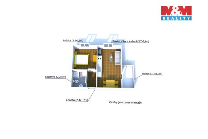 Pronájem bytu 2+kk, Janovice nad Úhlavou, Rozvojová zóna, 39 m2