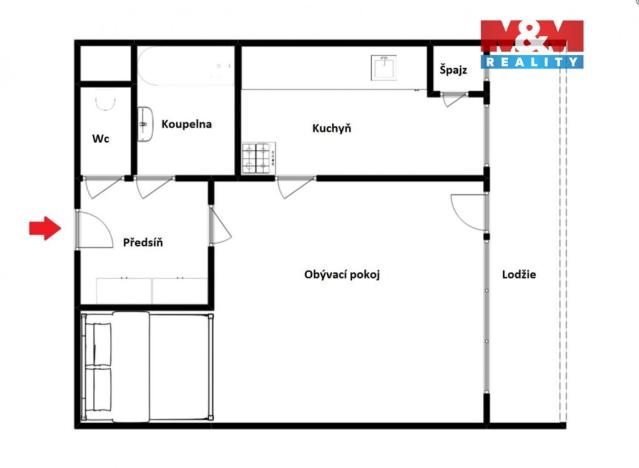 Pronájem bytu 1+1, Praha - Čimice, Na průhonu, 41 m2