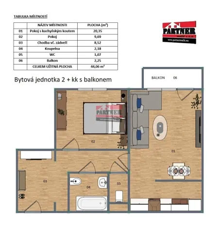 Prodej bytu 2+kk, Soběslav, Sídliště Svákov, 42 m2