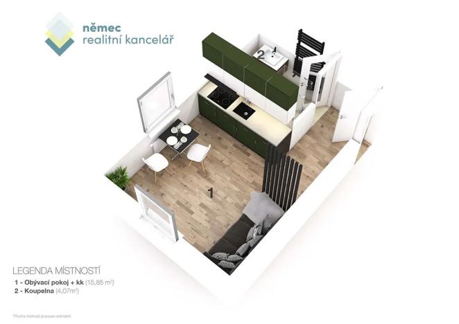 Prodej bytu 1+kk, Šestajovice, Revoluční, 19 m2