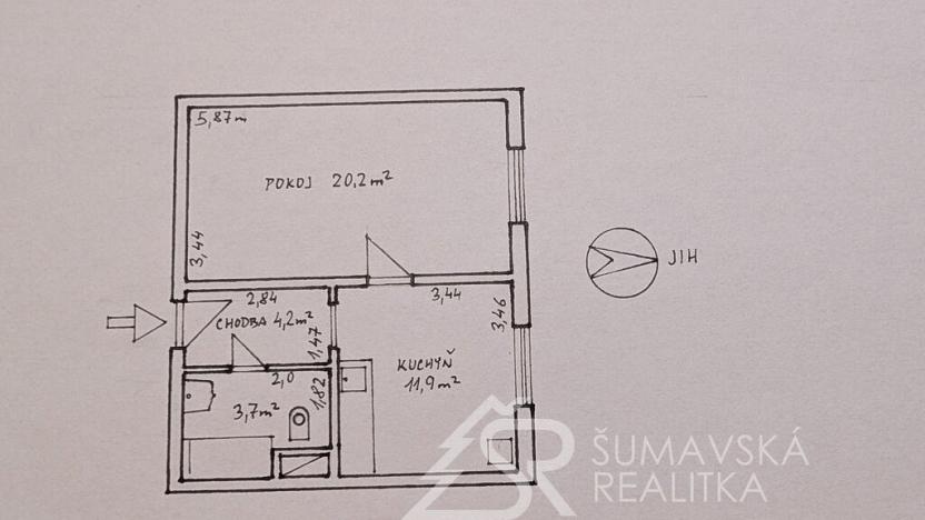 Pronájem bytu 1+1, Železná Ruda, U Řezné, 40 m2