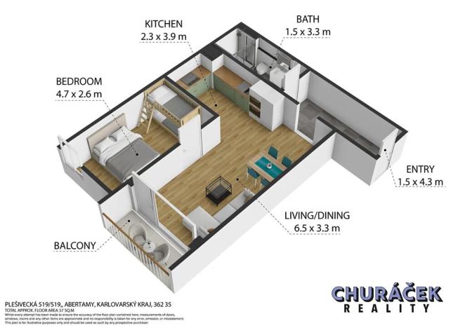 Prodej bytu 2+kk, Abertamy, Plešivecká, 56 m2