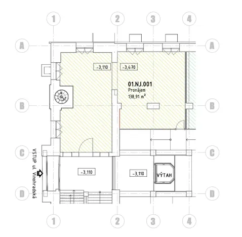 Pronájem obchodního prostoru, Praha - Vinohrady, Vinohradská, 139 m2