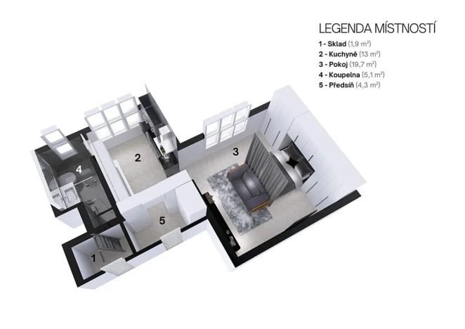 Prodej bytu 1+1, Praha, Čáslavská, 44 m2