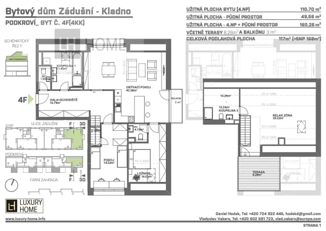 Prodej bytu 4+kk, Kladno, 152 m2