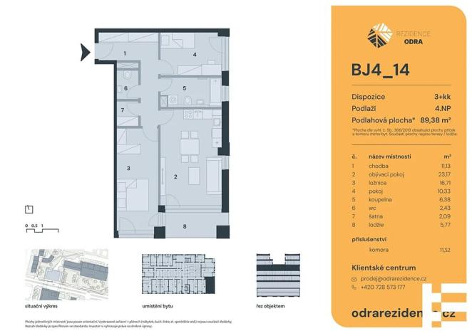 Prodej bytu 3+kk, Praha - Bohnice, Lodžská, 84 m2