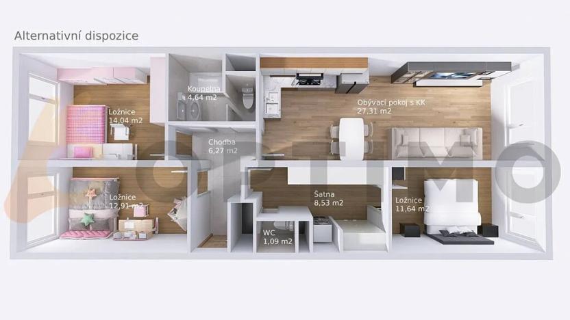 Prodej bytu 4+kk, Praha - Chodov, Jarníkova, 91 m2