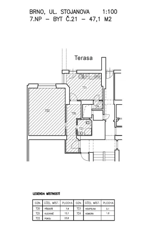 Pronájem bytu 1+1, Brno, Stojanova, 60 m2