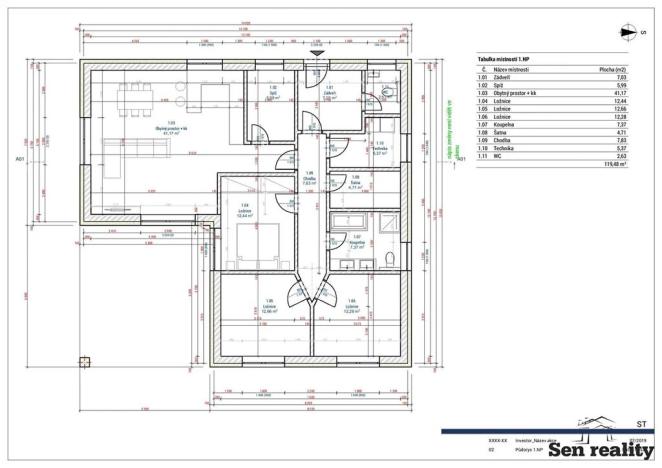 Prodej rodinného domu, Dašice, Za Barevnou, 120 m2