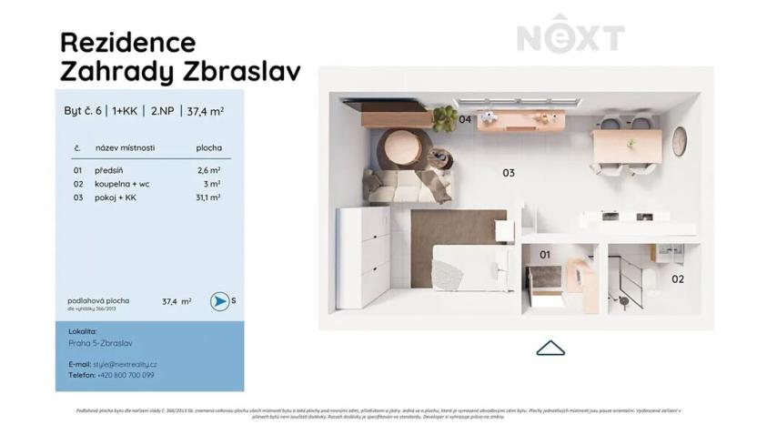 Prodej bytu 1+kk, Praha - Zbraslav, Elišky Přemyslovny, 37 m2