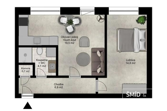 Pronájem bytu 2+kk, Kutná Hora, Štefánikova, 50 m2