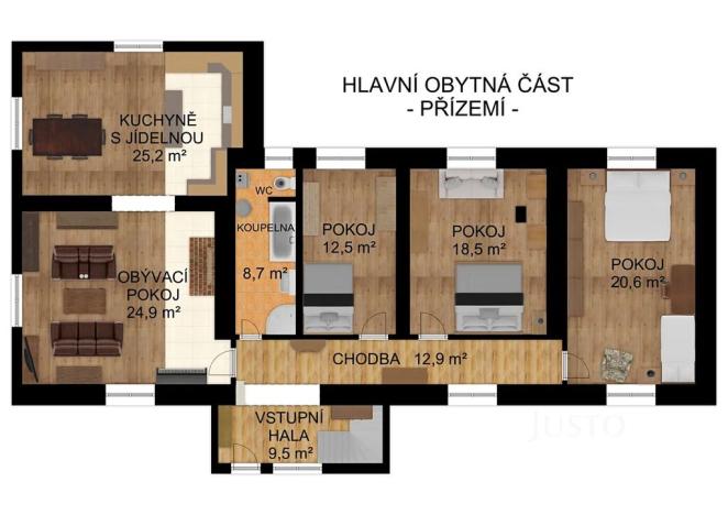 Prodej rodinného domu, Boudy, 440 m2