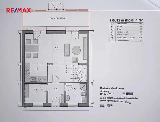 Prodej rodinného domu, Jinočany, Smetanova, 121 m2