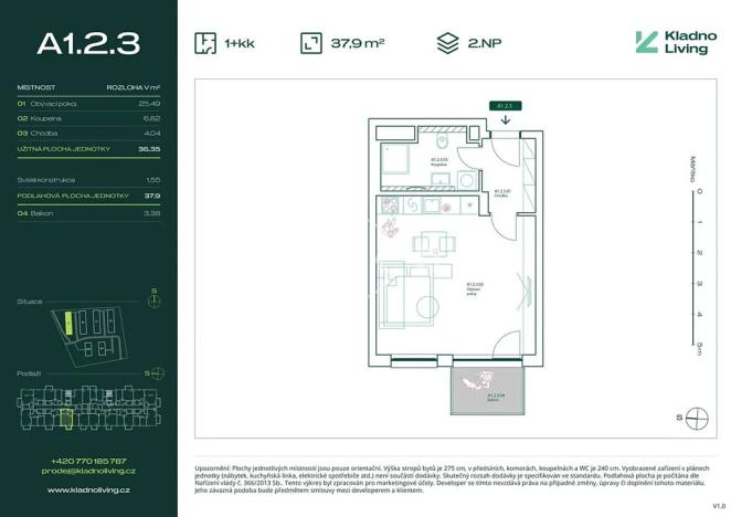 Prodej bytu 1+kk, Kladno, Pražská, 36 m2