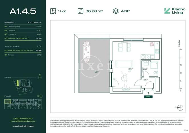 Prodej bytu 1+kk, Kladno, Pražská, 34 m2