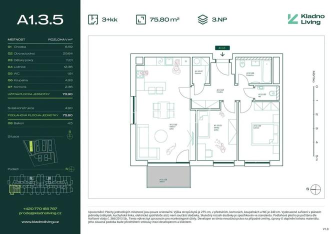 Prodej bytu 3+kk, Kladno, Pražská, 71 m2