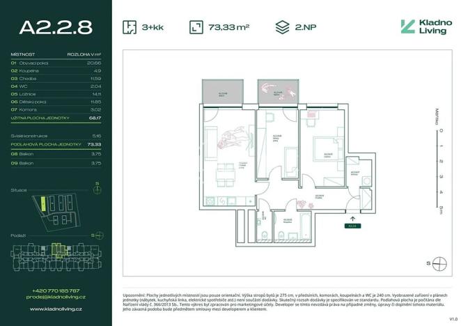 Prodej bytu 3+kk, Kladno, Pražská, 68 m2