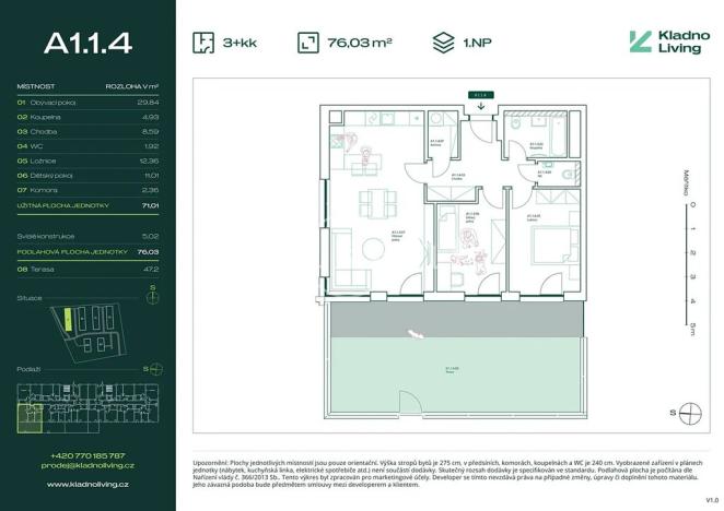 Prodej bytu 3+kk, Kladno, Pražská, 71 m2