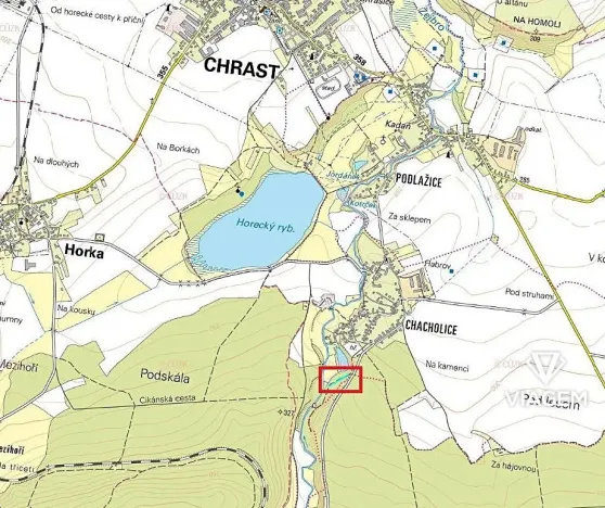 Prodej podílu lesa, Chrast, 1007 m2