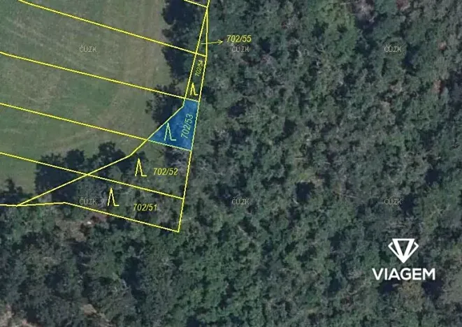 Prodej lesa, Čučice, 470 m2