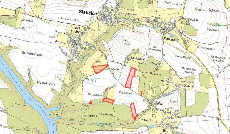 Prodej pole, Slabčice, 77267 m2