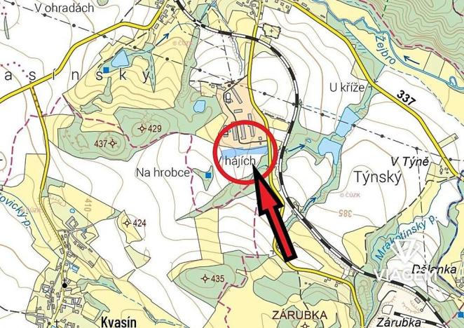 Prodej podílu pole, Vrbatův Kostelec, 497 m2