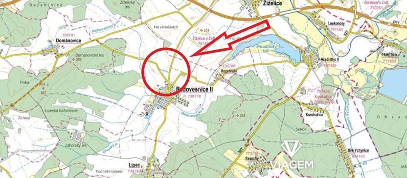 Prodej podílu pole, Radovesnice II, 1846 m2