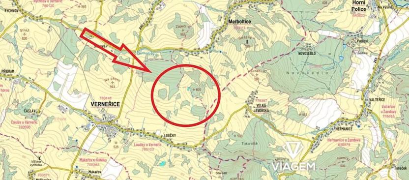 Prodej pole, Verneřice, 2165 m2