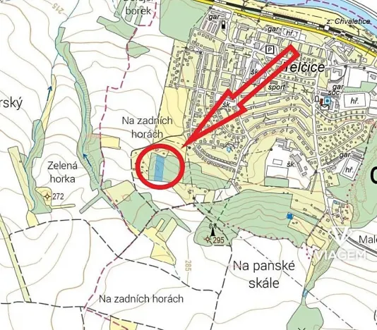 Prodej podílu zahrady, Chvaletice, 666 m2