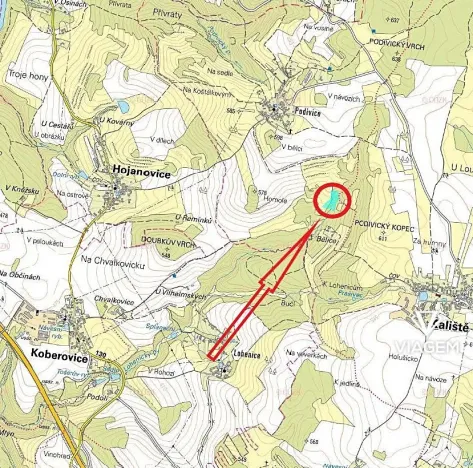 Prodej podílu lesa, Kaliště, 2503 m2