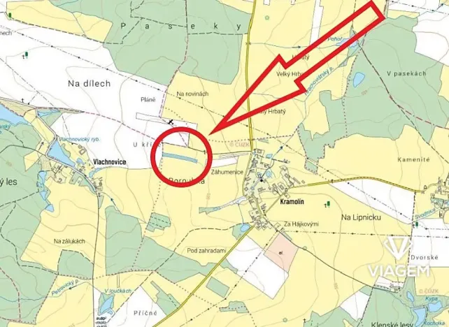 Prodej podílu pole, Jílovice, 1526 m2