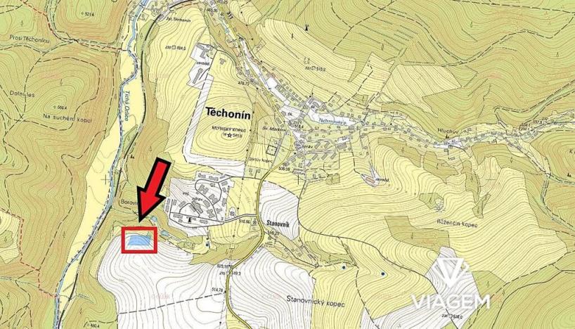 Prodej podílu pole, Těchonín, 788 m2