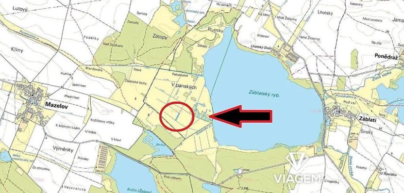 Prodej podílu pole, Záblatí, 1500 m2