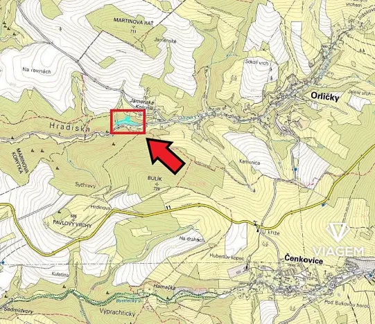 Prodej podílu pole, Orličky, 442 m2