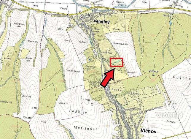 Prodej podílu zahrady, Veletiny, 306 m2