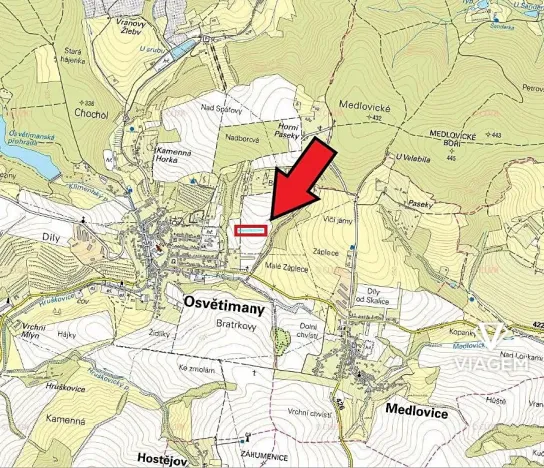 Prodej podílu pole, Osvětimany, 434 m2