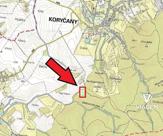 Prodej podílu zahrady, Koryčany, 551 m2