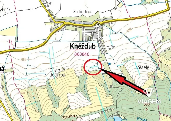 Prodej podílu pole, Kněždub, 395 m2