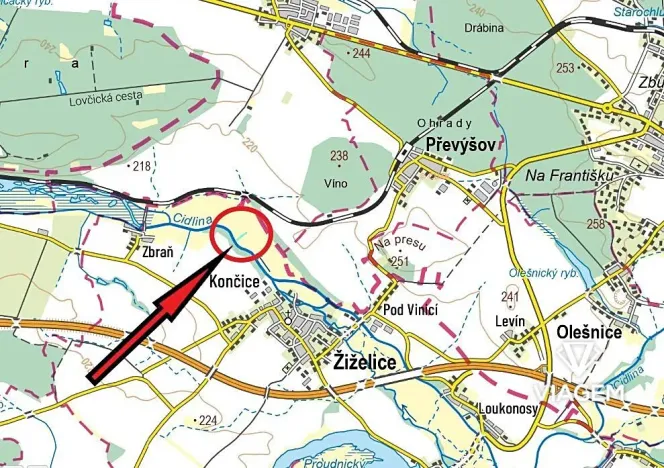 Prodej pole, Žiželice, 2124 m2