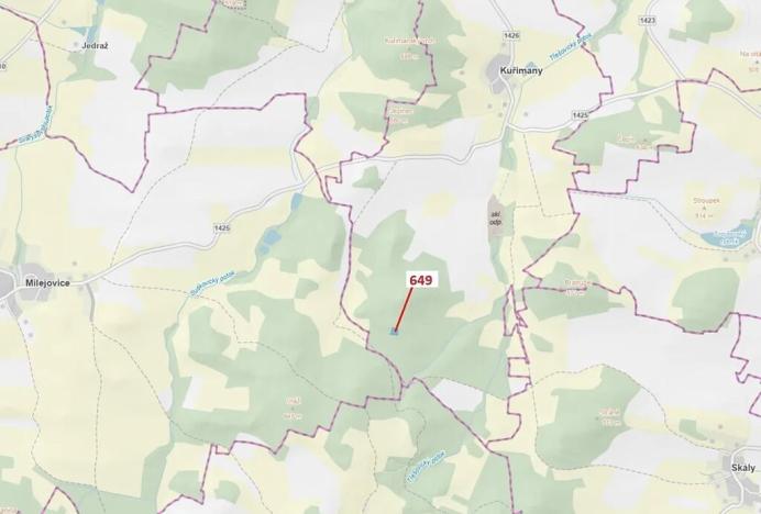 Dražba lesa, Kuřimany, 1722 m2