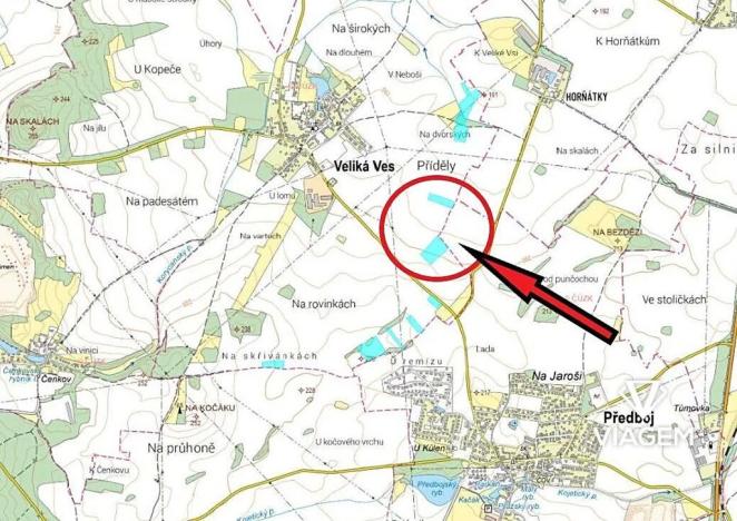 Prodej podílu pole, Veliká Ves, 3762 m2