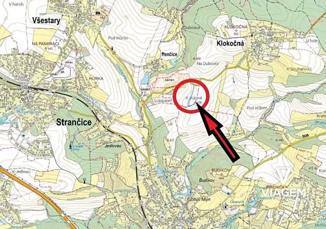 Prodej podílu pole, Klokočná, 277 m2