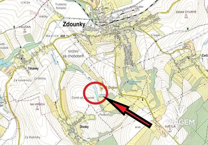 Prodej podílu pole, Zdounky, 1102 m2