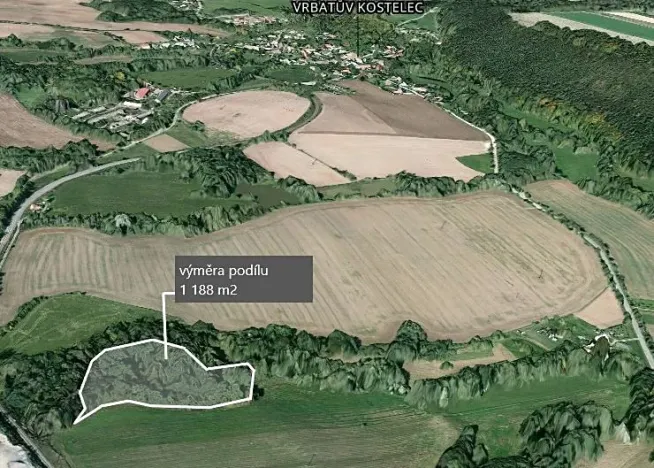 Prodej podílu pole, Vrbatův Kostelec, 1188 m2
