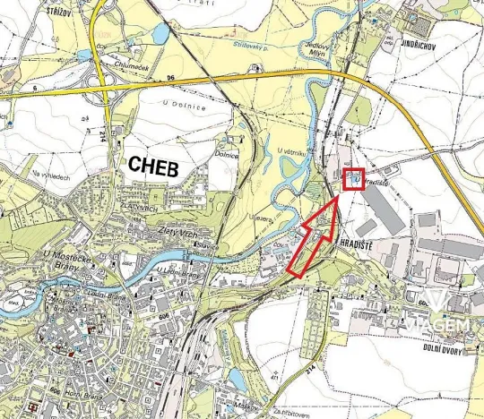 Prodej podílu komerčního pozemku, Cheb, 705 m2