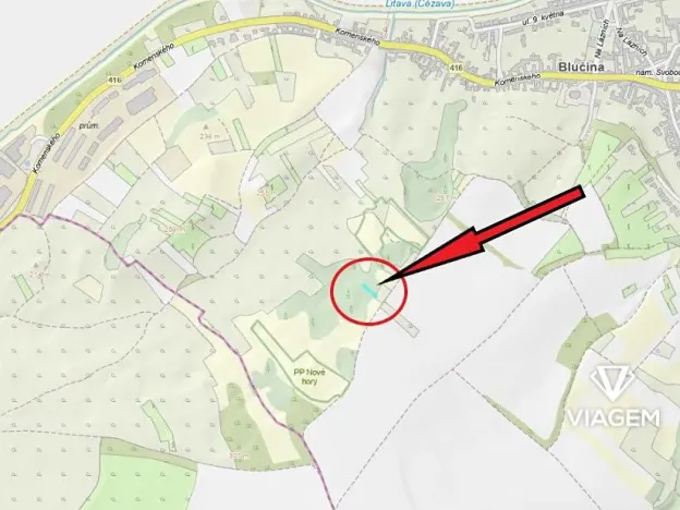 Prodej zahrady, Blučina, 389 m2