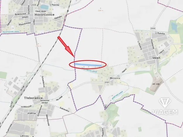 Prodej podílu pole, Veleň, 696 m2
